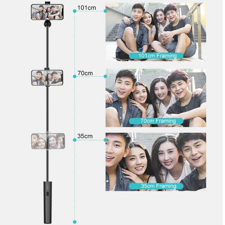 CYKE P9 Universal Stretchable Hidden One-piece Wireless Bluetooth Selfie Stick