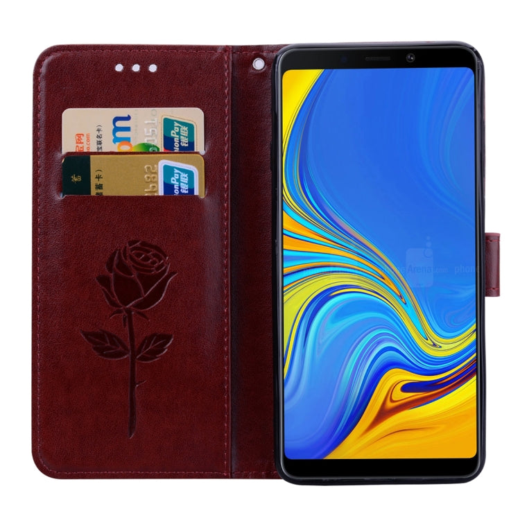 Rose Embossed Horizontal Flip PU Leather Case for Samsung Galaxy A9 (2018) , with Holder & Card Slots & Wallet