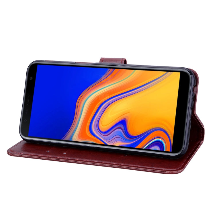 Rose Embossed Horizontal Flip PU Leather Case for Samsung Galaxy J6 Plus, with Holder & Card Slots & Wallet