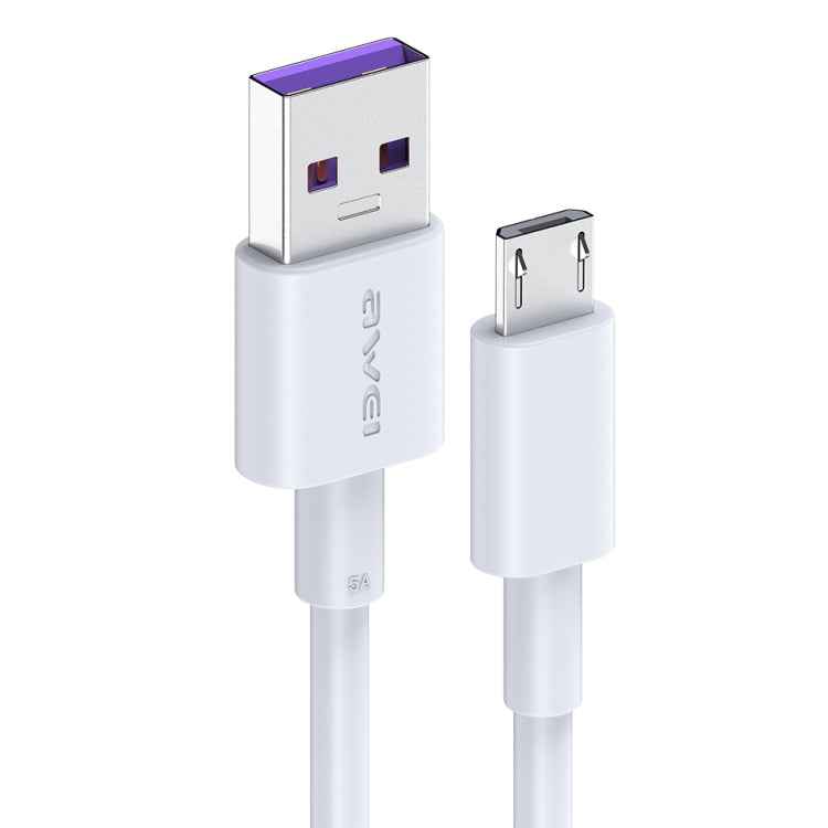 awei CL-77M 5A USB to Micro USB Interface Smart Fast Charge TPE Data Cable, Cable Length: 1m