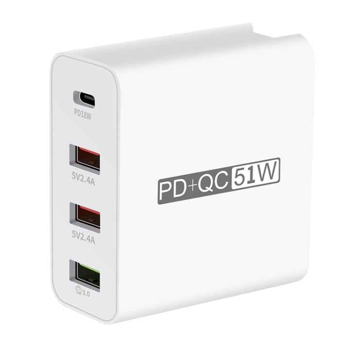 WLX-A6 4 Ports Quick Charging USB Travel Charger Power Adapter, US Plug