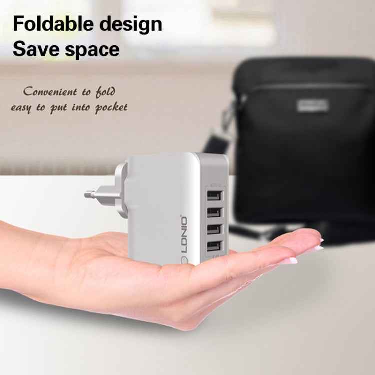 LDNIO A4403 4.4A 4 x USB Ports Smart Travel Charger, EU Plug