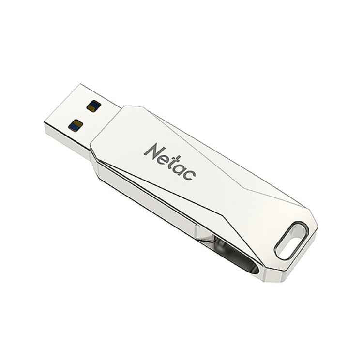 Netac U782C 128GB USB-C / Type-C + USB 3.0 360 Degrees Rotation Zinc Alloy Flash Drive OTG U Disk