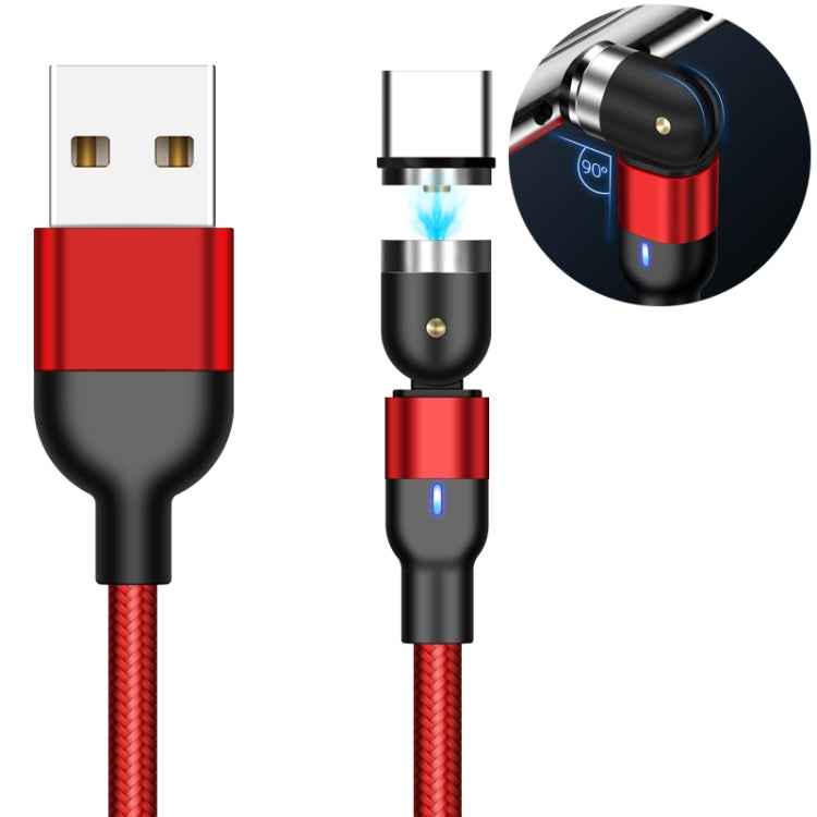 1m 2A Output USB to USB-C / Type-C Nylon Braided Rotate Magnetic Charging Cable