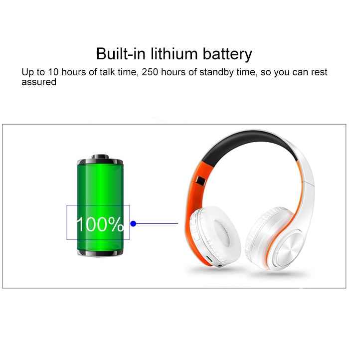 LPT660 Wireless Folding Sports Stereo Music Bluetooth Phones Earphones Support TF Card