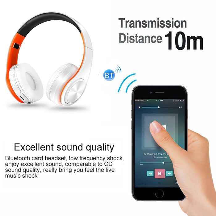 LPT660 Wireless Folding Sports Stereo Music Bluetooth Phones Earphones Support TF Card