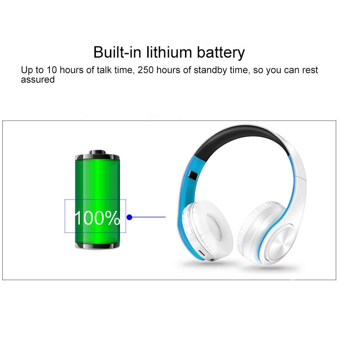LPT660 Wireless Folding Sports Stereo Music Bluetooth Phones Earphones Support TF Card
