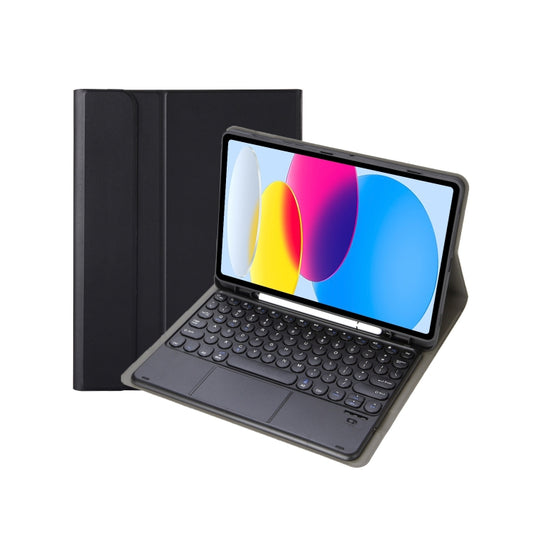 For iPad 11 2025 / 10th Gen 10.9 2022 YA10B-A Lambskin Texture Bluetooth Touch Keyboard Leather Tablet Case with Pen Slot