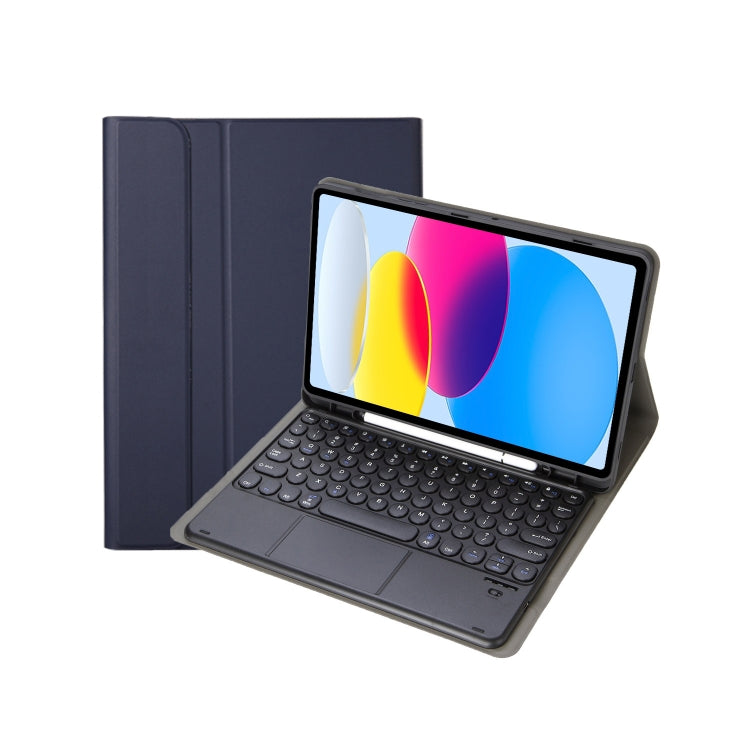 For iPad 11 2025 / 10th Gen 10.9 2022 YA10B-A Lambskin Texture Bluetooth Touch Keyboard Leather Tablet Case with Pen Slot