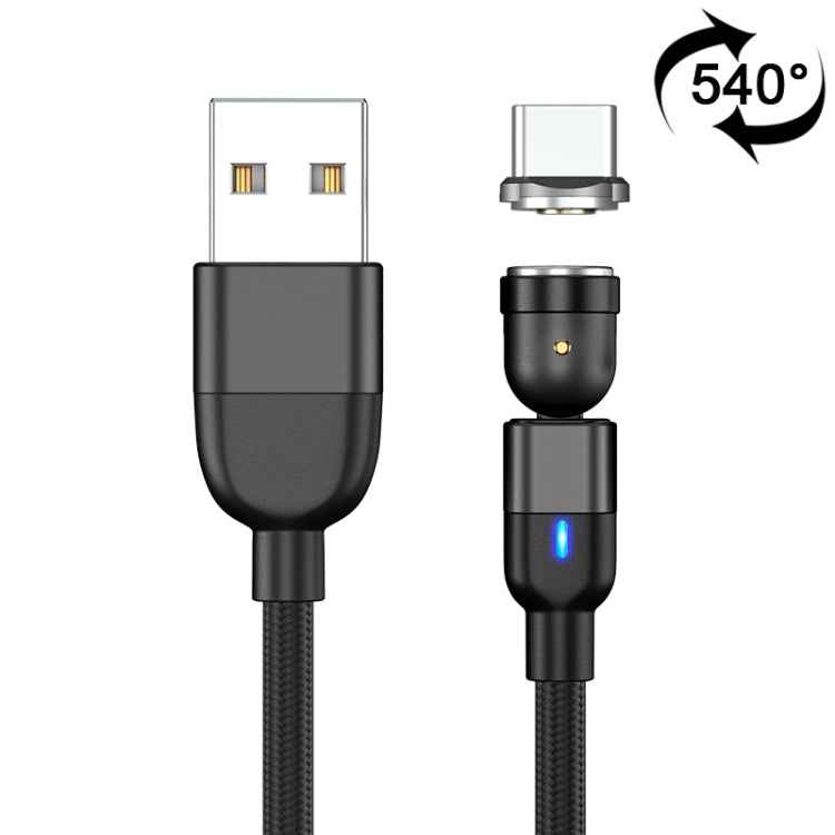 1m 3A Output USB to USB-C / Type-C 540 Degree Rotating Magnetic Data Sync Charging Cable