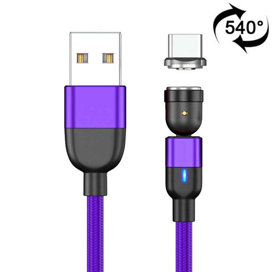 1m 3A Output USB to USB-C / Type-C 540 Degree Rotating Magnetic Data Sync Charging Cable