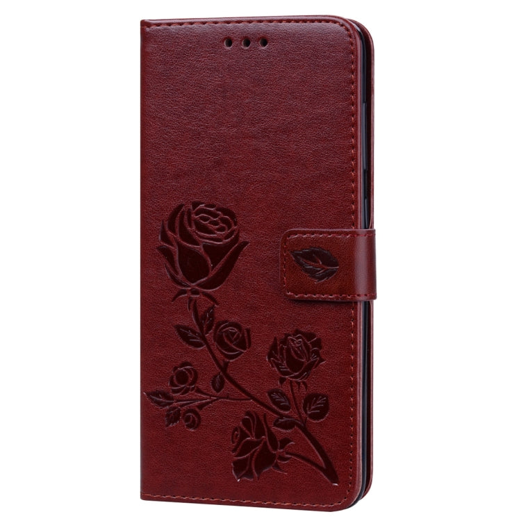 Rose Embossed Horizontal Flip PU Leather Case for Galaxy A70, with Holder & Card Slots & Wallet