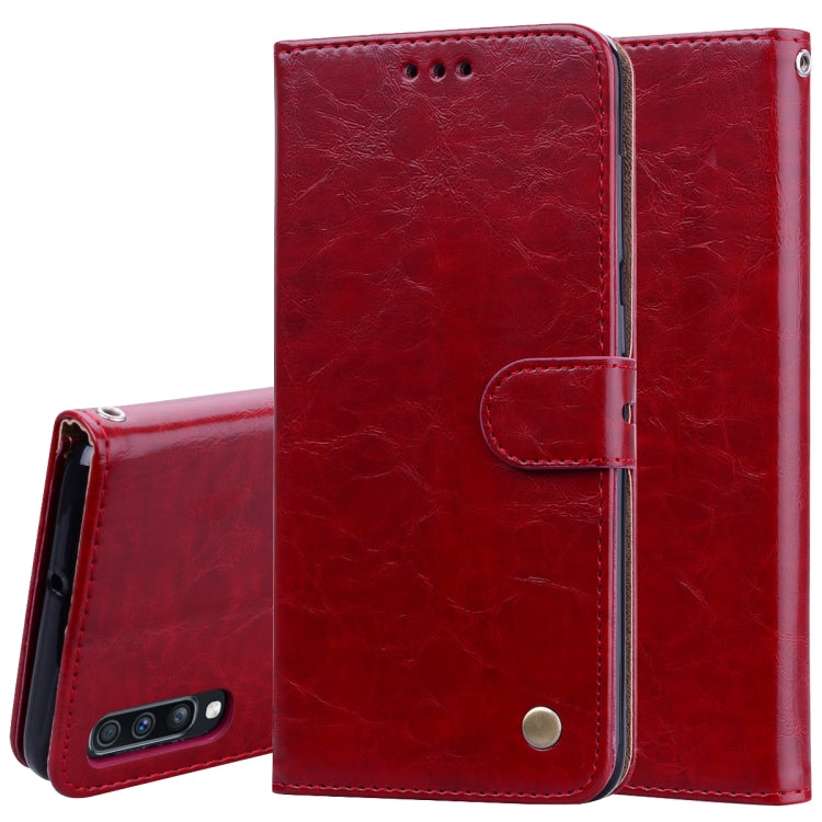 Business Style Oil Wax Texture Horizontal Flip Leather Case for Galaxy A70, with Holder & Card Slots & Wallet
