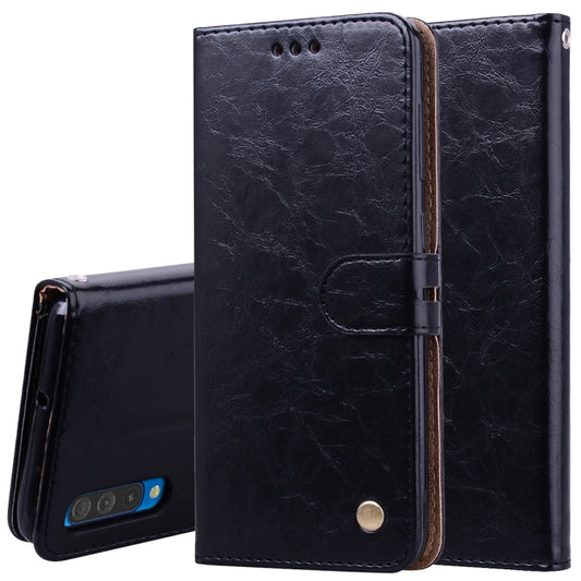 Business Style Oil Wax Texture Horizontal Flip Leather Case for Galaxy A50, with Holder & Card Slots & Wallet, For Galaxy A50