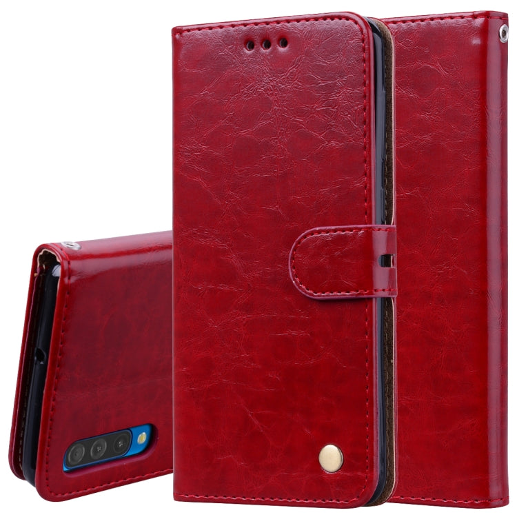 Business Style Oil Wax Texture Horizontal Flip Leather Case for Galaxy A50, with Holder & Card Slots & Wallet, For Galaxy A50