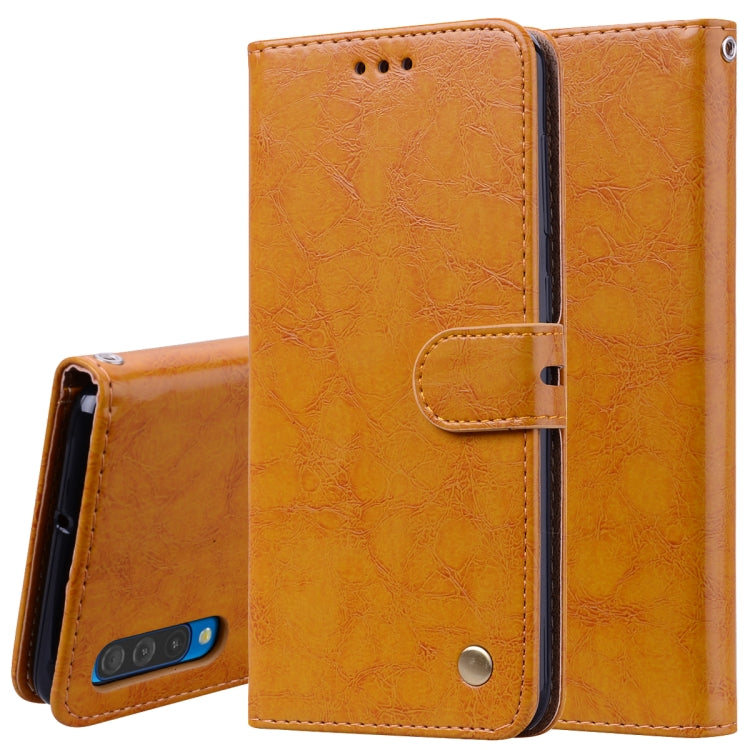 Business Style Oil Wax Texture Horizontal Flip Leather Case for Galaxy A50, with Holder & Card Slots & Wallet, For Galaxy A50