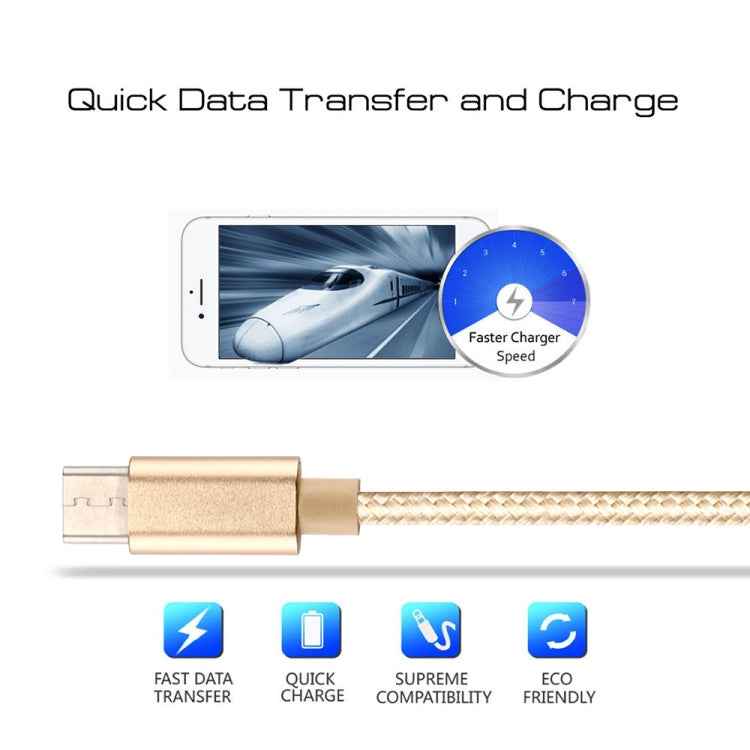Knit Texture USB to USB-C / Type-C Data Sync Charging Cable, Cable Length: 50cm