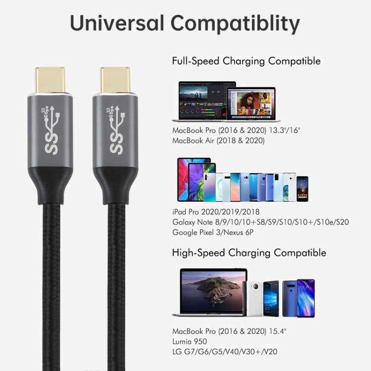 USB-C / Type-C Male to USB-C / Type-C Male Transmission Data Charging Cable, Cable Length: 1.5m
