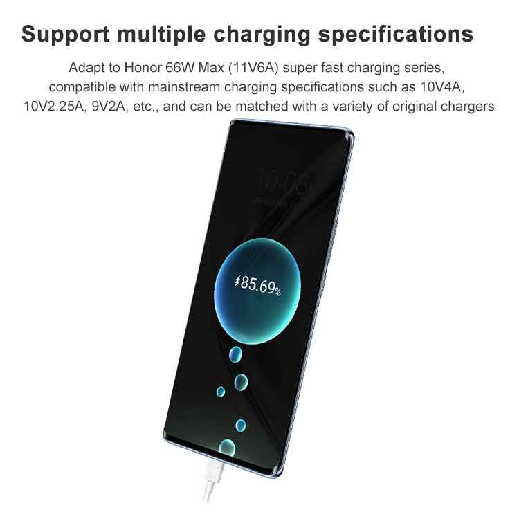 Original Honor AC790 6A USB to USB-C / Type-C Interface Charging and Transmission Data Cable, Cable Length: 1m