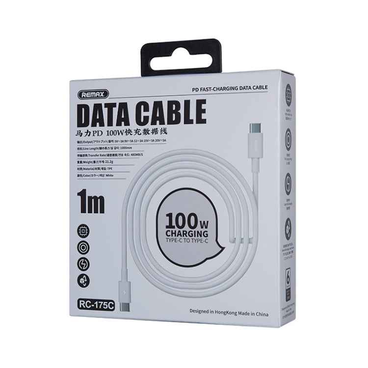 REMAX Marlik Series RC-175c PD 100W USB-C / Type-C to USB-C / Type-C Interface Fast Charging Data Cable, Cable Length: 1m