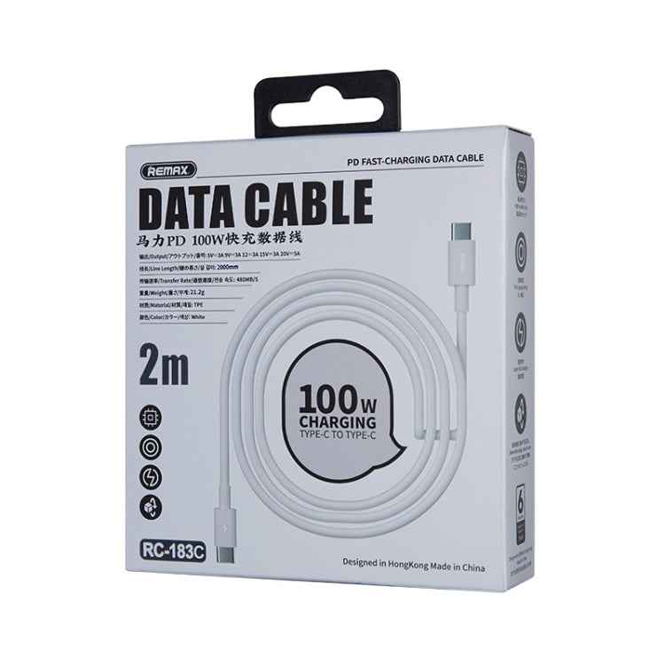 REMAX Marlik Series RC-183c PD 100W USB-C / Type-C to USB-C / Type-C Interface Fast Charging Data Cable, Cable Length: 2m