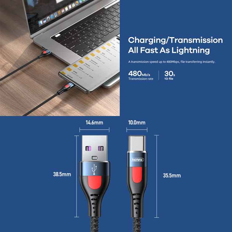 REMAX RC-188a Lesu Pro 1m 5A USB to USB-C / Type-C Aluminum Alloy Braid Fast Charging Data Cable