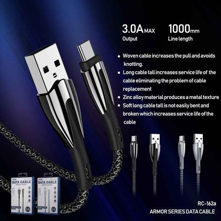 REMAX RC-162a Armor Series 3A USB to USB-C / Type-C Charging Cable, Cable Length: 1m