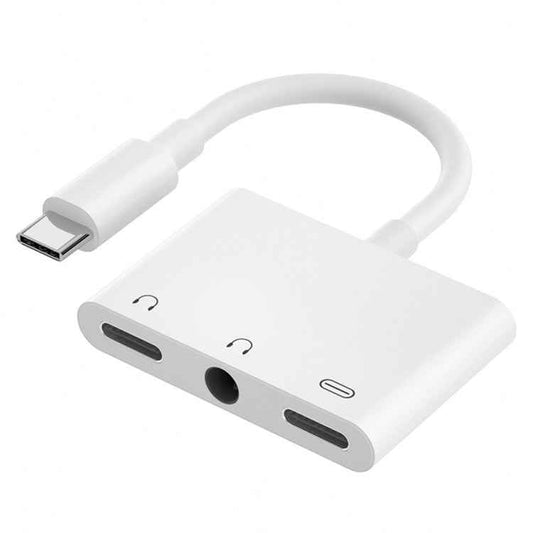 3 in 1 USB-C + 3.5mm + 3.5mm to USB-C Digital Charge Audio Adapter