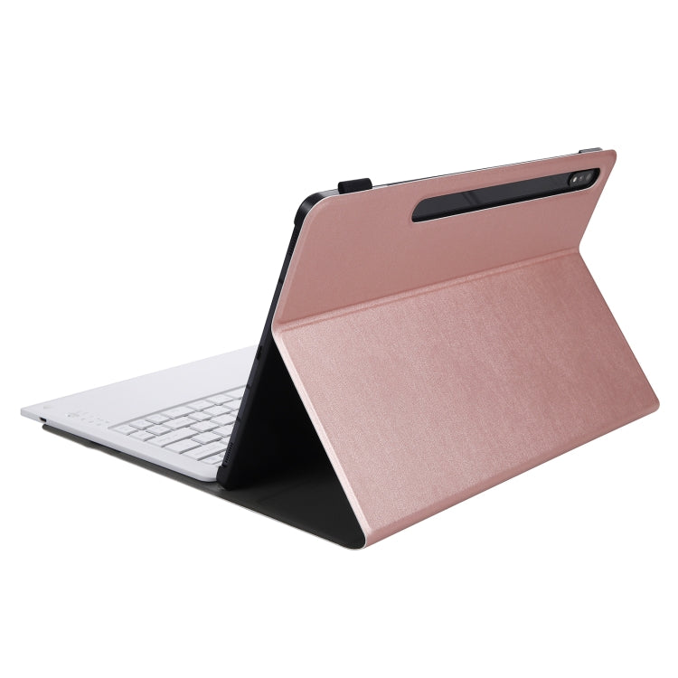 A970 Detachable Bluetooth Keyboard Ultrathin Horizontal Flip Leather Tablet Case for Samsung Galaxy Tab S7 FE T730 / T736 / S7+ T970 / T975 / T976, without Pen Slot