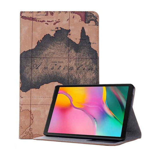 Map Texture Horizontal Flip Leather Case for Galaxy Tab A 8 (2019) P200 / P205,  with Holder & Card Slots & Wallet, Random Texture Delivery