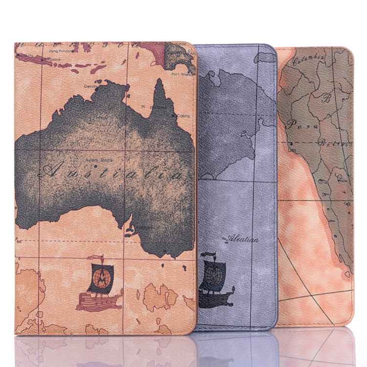 Map Texture Horizontal Flip Leather Case for Galaxy Tab A 8 (2019) P200 / P205,  with Holder & Card Slots & Wallet, Random Texture Delivery