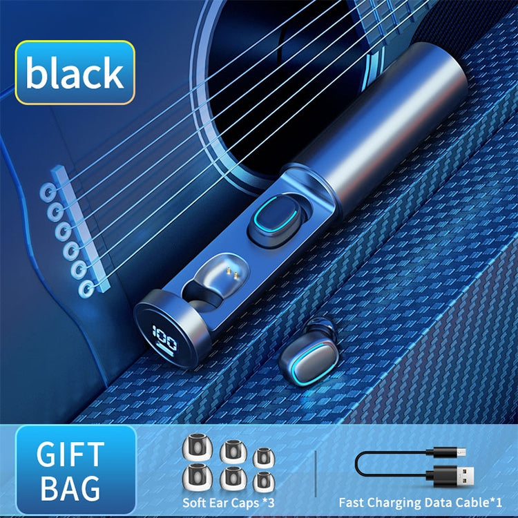 C1 Bluetooth 5.0 TWS Circular Chimney Touch Digital Display True Wireless Bluetooth Earphone with Charging Box, Circular Chimney