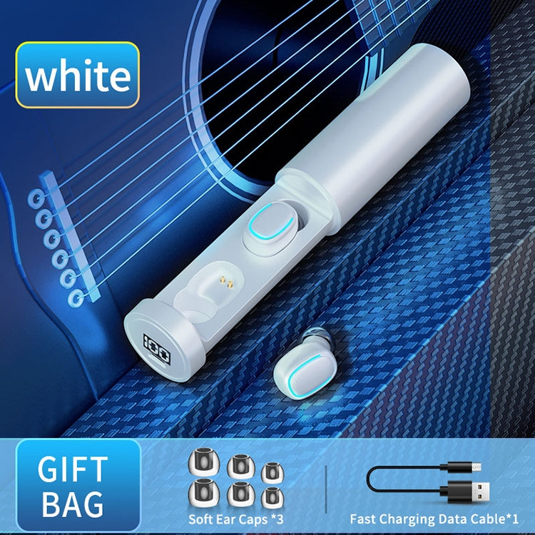 C1 Bluetooth 5.0 TWS Circular Chimney Touch Digital Display True Wireless Bluetooth Earphone with Charging Box