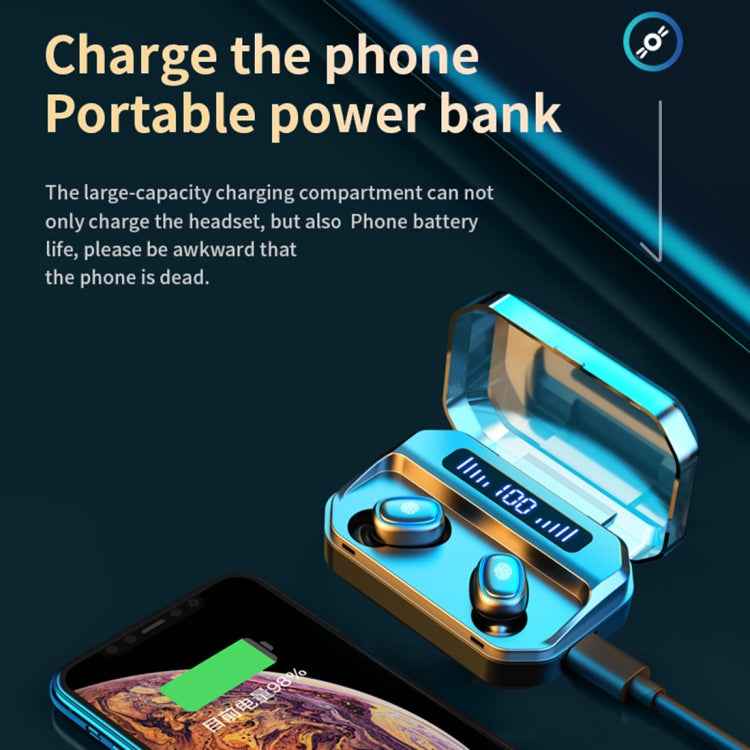 M8 Bluetooth 5.0 TWS Touch Digital Display True Wireless Bluetooth Earphone with Charging Box