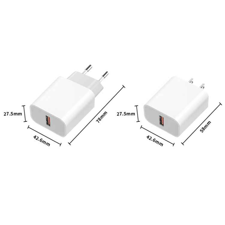 M117 2.4A Single USB Port Flash Charger Travel Charger, EU Plug
