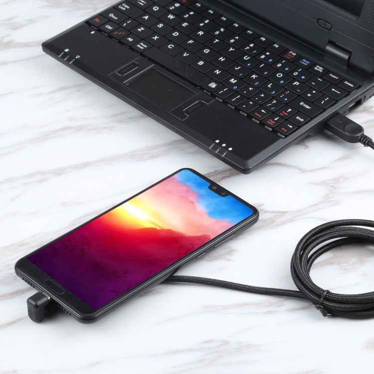 U-shaped USB-C / Type-C Male to USB Male Nylon Braid Charge Data Cable