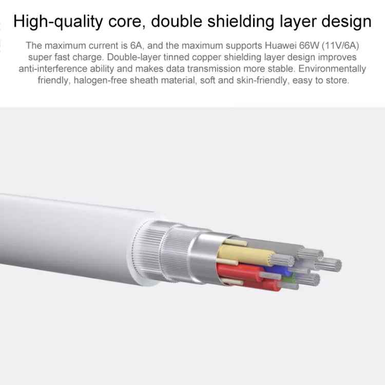 Original Huawei CC800 6A Type-C / USB-C to Type-C / USB-C Charging Data Cable, Length: 1.8m