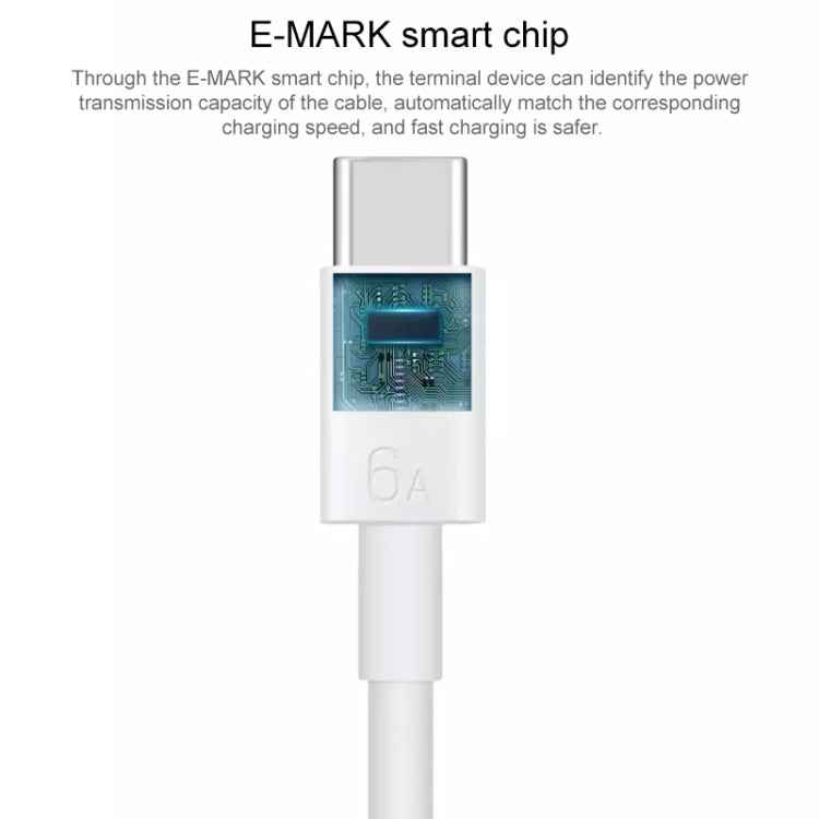 Original Huawei CC800 6A Type-C / USB-C to Type-C / USB-C Charging Data Cable, Length: 1.8m