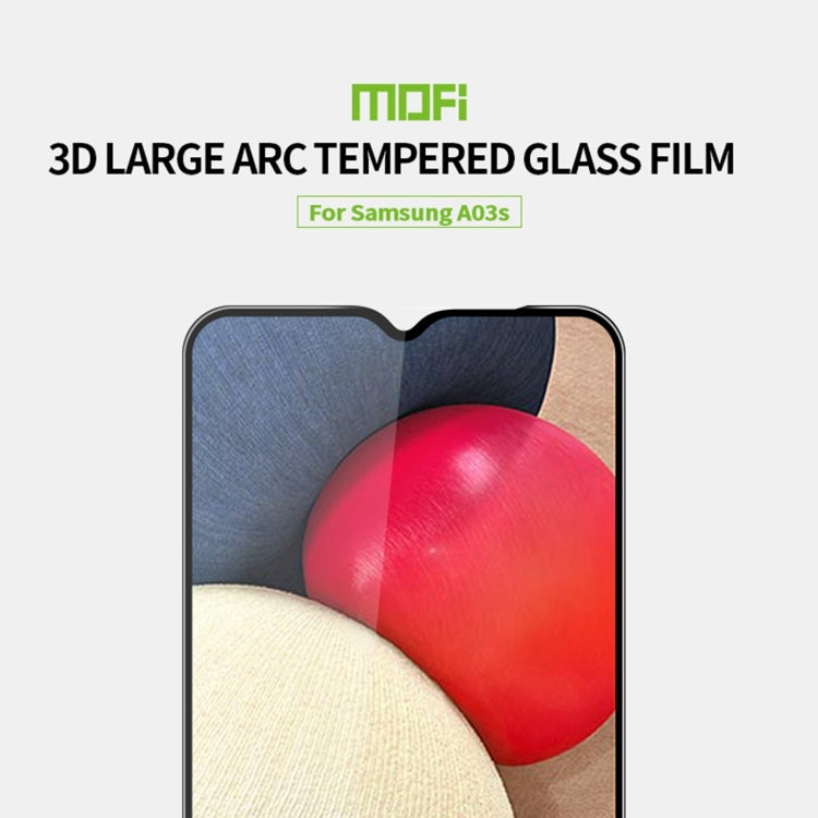 For Samsung Galaxy A03s 166mm MOFI 9H 3D Explosion-proof Curved Screen Tempered Glass Film