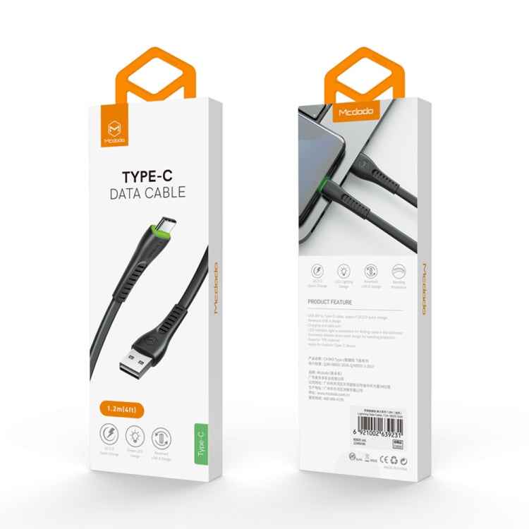 Mcdodo CA-6431 Flying Fish Series Type-C to USB LED Data Cable, Length: 1.2m