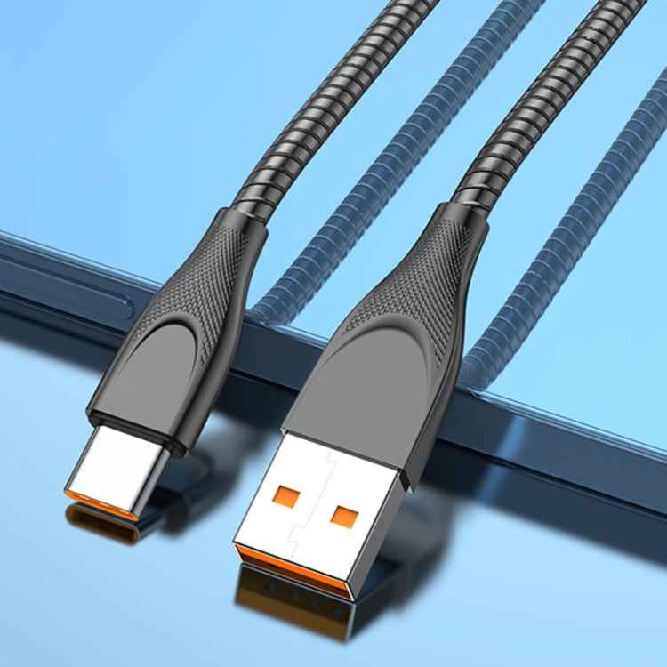 ADC-009 USB to USB-C / Type-C Zinc Alloy Hose Fast Charging Data Cable, Cable Length: 1m