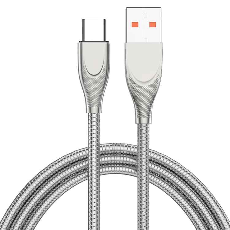 ADC-009 USB to USB-C / Type-C Zinc Alloy Hose Fast Charging Data Cable, Cable Length: 1m