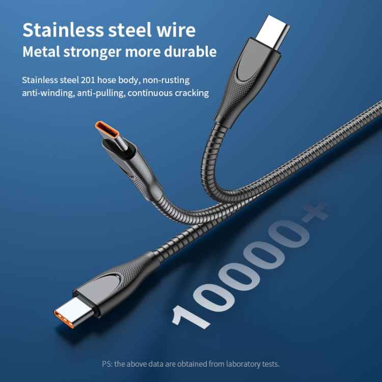 ADC-009 USB to USB-C / Type-C Zinc Alloy Hose Fast Charging Data Cable, Cable Length: 1m