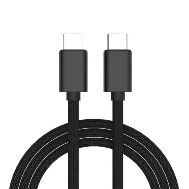 60W PD USB-C / Type-C Male to USB-C / Type-C Male Braided Data Cable, Cable Length: 1m