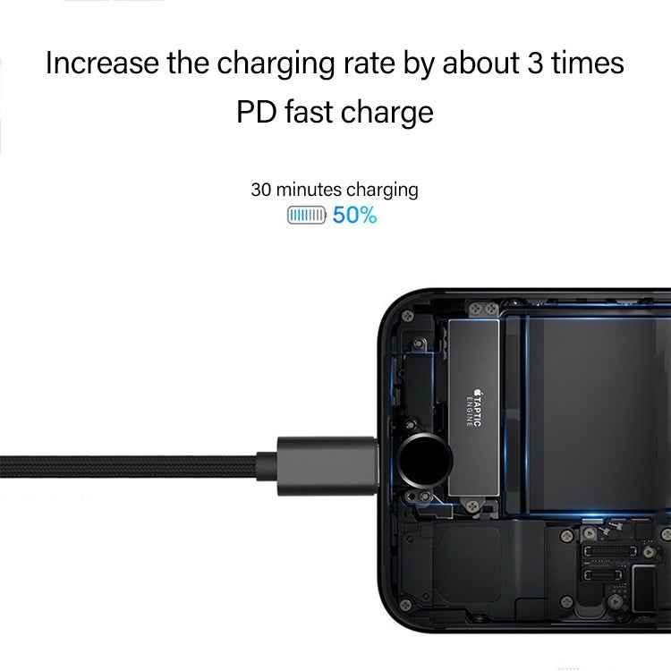 60W PD USB-C / Type-C Male to USB-C / Type-C Male Braided Data Cable, Cable Length: 1m
