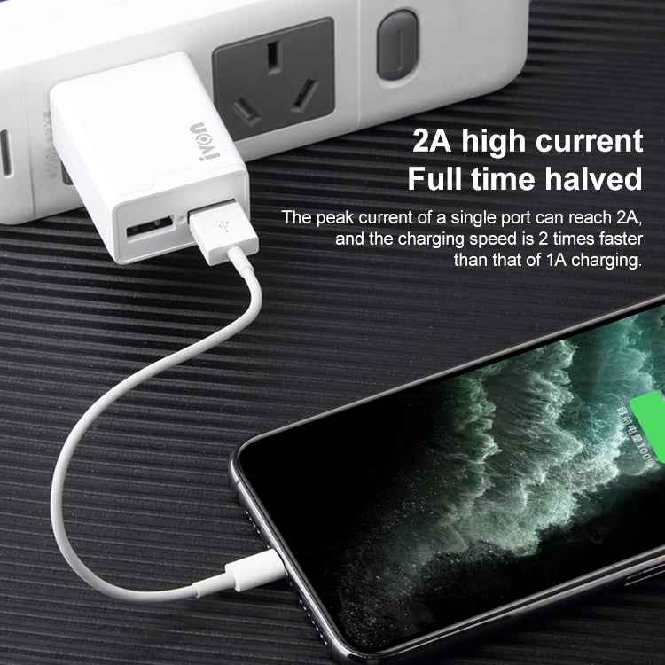 IVON AD38 5V 2.1A Dual USB Port Travel Charger, US Plug