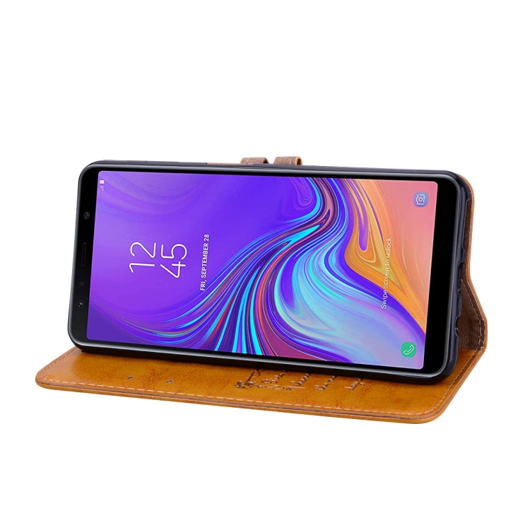 Business Style Oil Wax Texture Horizontal Flip Leather Case for Galaxy A7 (2018), with Holder & Card Slots & Wallet