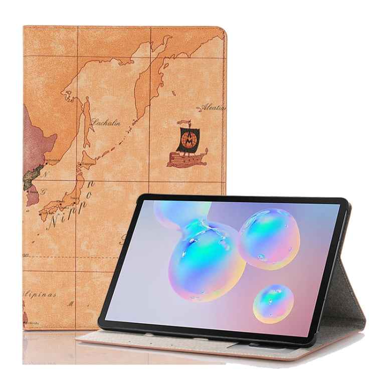 For Galaxy Tab S6 T860 / T865 Map Texture Horizontal Flip Leather Case with Holder & Card Slots & Wallet, Random Texture Delivery