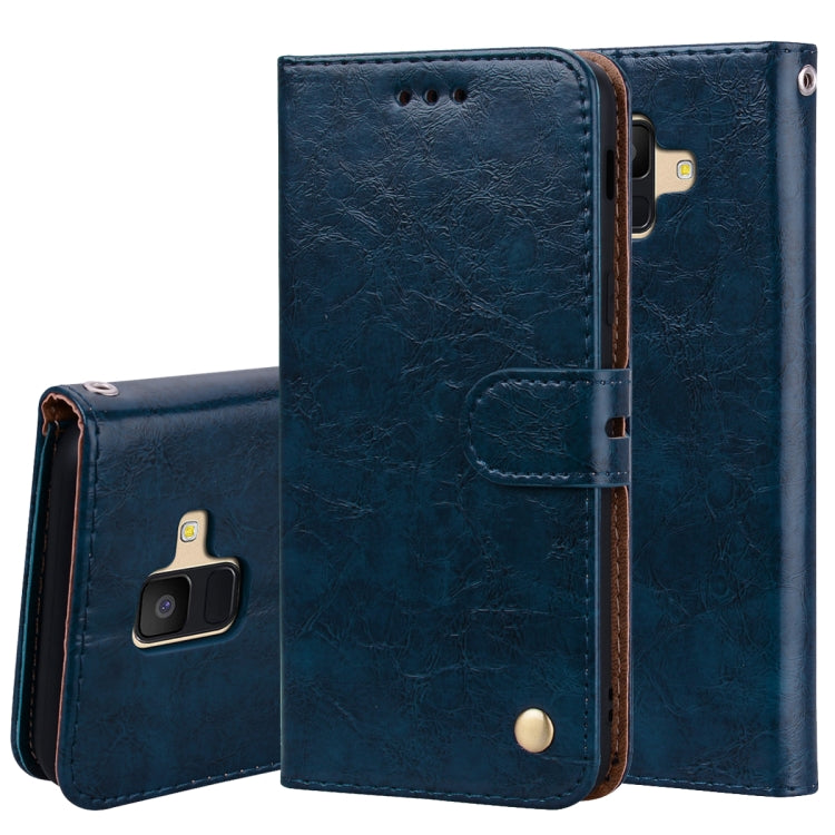 Business Style Oil Wax Texture Horizontal Flip Leather Case for Galaxy A6 (2018), with Holder & Card Slots & Wallet, For Galaxy A6 (2018)