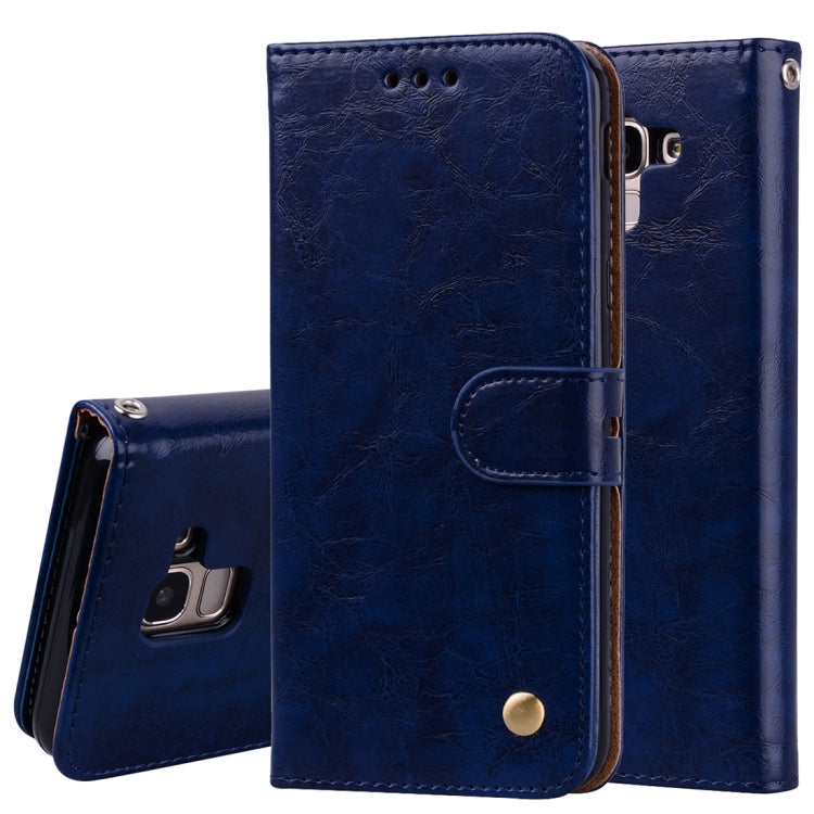 Business Style Oil Wax Texture Horizontal Flip Leather Case for Galaxy J6 (EU Version) (2018), with Holder & Card Slots & Wallet